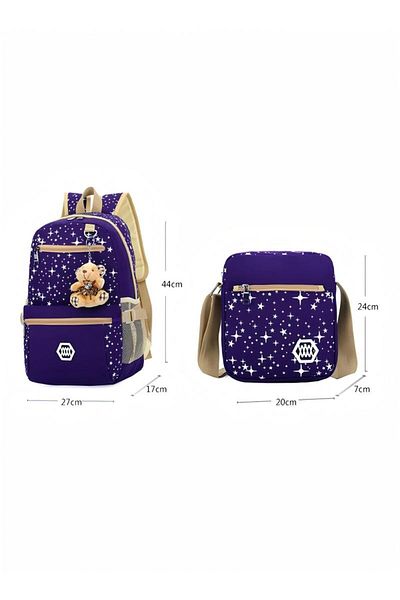 Generic School Backpack Set 4pcs Starry Sky Backpack, Lightweight, Waterproof, Durable And Fashionable