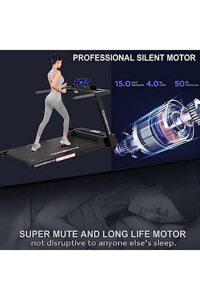Rovyfota Foldable Treadmill with LCD Screen for Running and Walking
