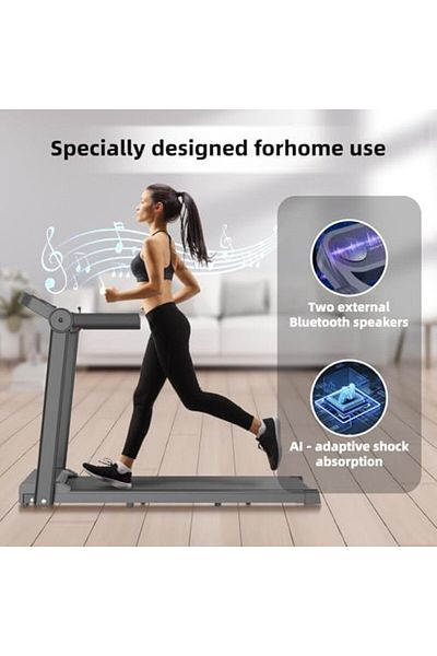Rovyfota Folding Treadmill, Foldable Fitness Equipment with LCD for Walking & Running