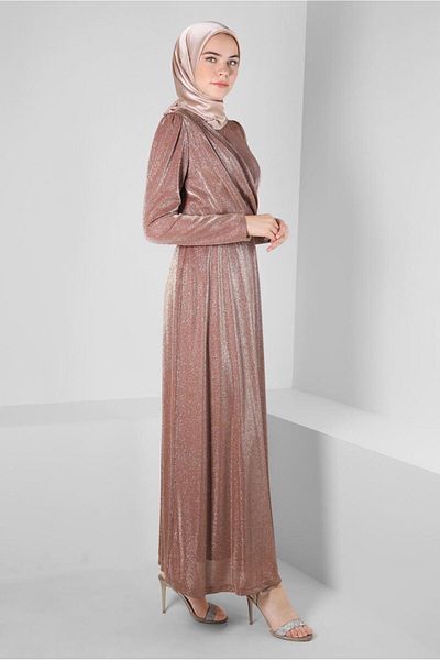 Alvina Glittered Belted Evening Dress - Model 50270