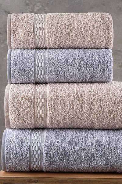 Familia Home 4-Piece Bath Towel Set Bath Set 100% Cotton