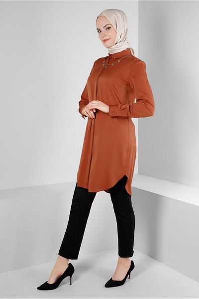 Alvina HIDDEN BUTTONED SIDE SLIT TUNIC 43667