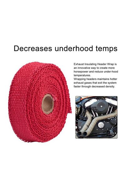 Generic Red-2.5cmx5m Exhaust Pipe Insulation Roll Insulation Cotton Banana Cloth