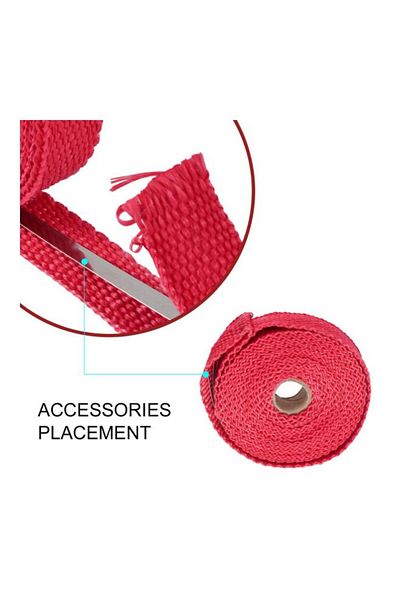 Generic Red-2.5cmx5m Exhaust Pipe Insulation Roll Insulation Cotton Banana Cloth