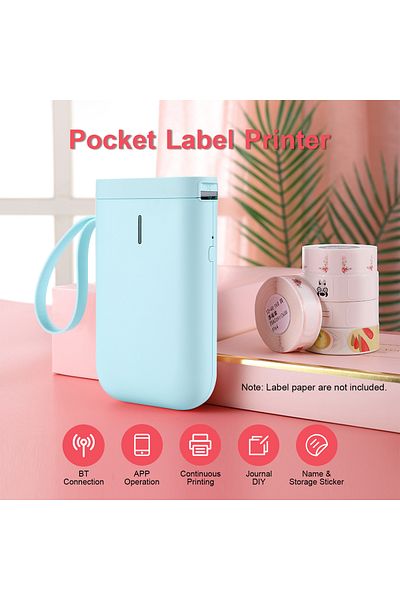 Generic Portable Wireless Handheld Thermal Label Marker Printer Light Blue