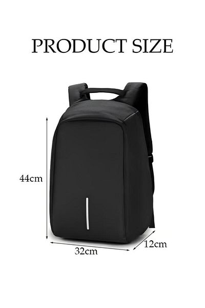 Generic Casual Daypack with USB Connection Black