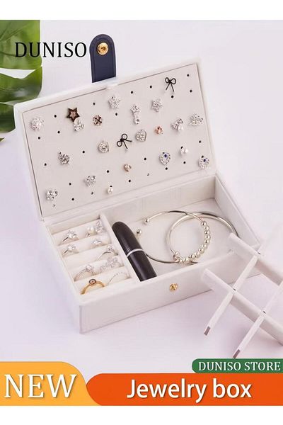 Generic Jewelry Box Organizer For Women, Jewelry Organizers 2 Layer Jewelry Storage Box Pu Leather