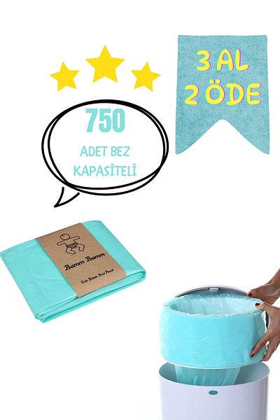 BAMM BAMM Compatible With 16L Garbage Cans Bamm Bamm 750 Pieces Baby Diapers Capacity Domestic Garbage Bag