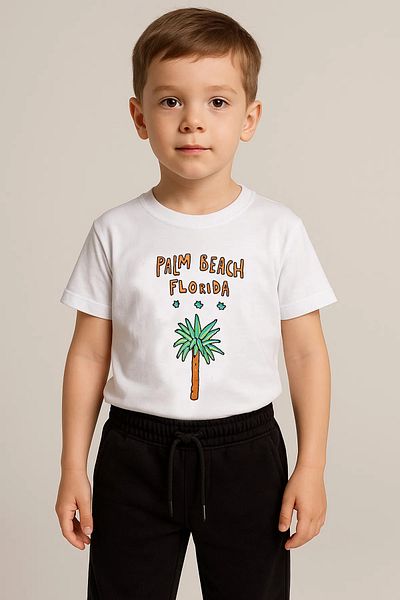 e-çocuk Boy's Palm Beach Printed Shorts Combed Cotton Suit