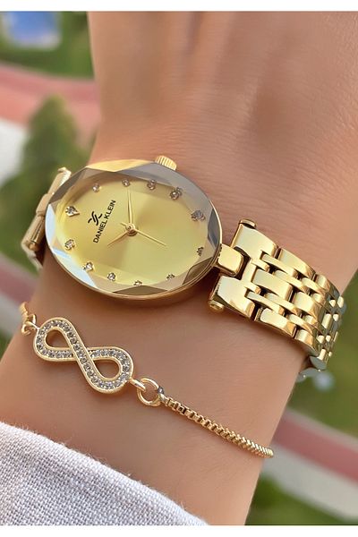 Daniel Klein Brand Gold Color Women's Wristwatch with 2 Years Warranty - Bracelet