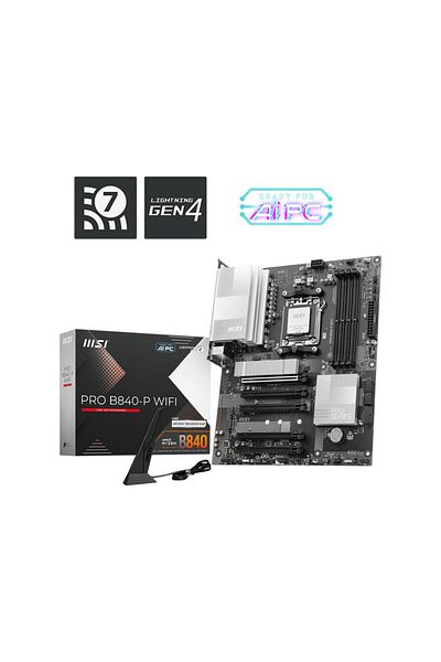 MSI اللوحة الأم Pro B840-p WiFi Am5 DDR5 8000mhz(OC) Atx Gaming (لاعب)