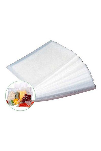Generic 100 كيس بلاستيكي مفرغ من الهواء لحفظ الطعام، خالٍ من مادة BPA، مقاس 18×25 سم، أكياس بلاستيك مفرغ من الهواء لحفظ الطعام