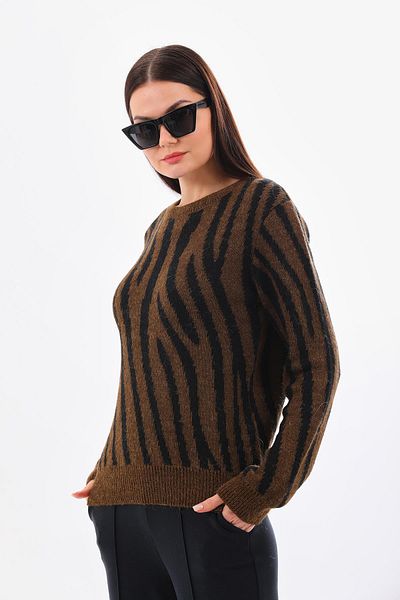 Barbara Baileys Women's Sweater - Brown Black Jacquard