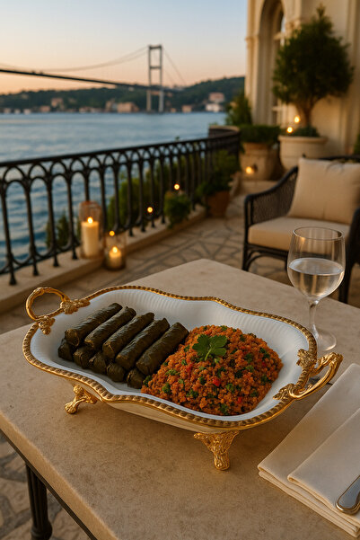 Veliday Davet Ayaklı Sunumluk 36 cm*22cm - Porselen Ayaklı Sunum Tabağı | Pas...