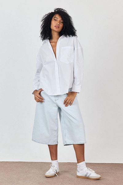 SHERIN White 100% Cotton Oversize Shirt