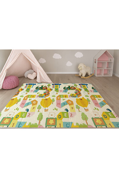 can mats CanMats Premium, Katlanabilir Oyun Matı, Çantalı, Dikişli, Çift Taraflı, Kaymaz Oyun Halısı