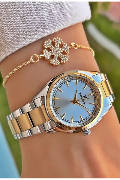 Daniel Klein Brand Yellow Silver Color 2 Years Warranty Small Case Women's Wristwatch - Bracelet