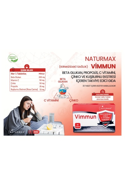 Naturmax Vimmun Takviye Edici Gıda 30 Tablet