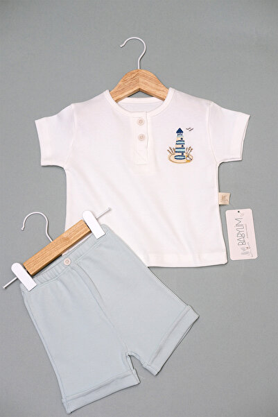 BABYLİM Lighthouse Embroidered Baby Boy Shorts Set