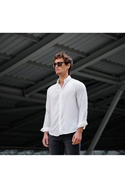 Newtime Ανδρικό λινό πουκάμισο 100% βαμβακερό μακρυμάνικο