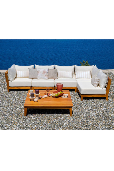 Chakra Rio Orta Sehpa 130x130x30 Cm Natural