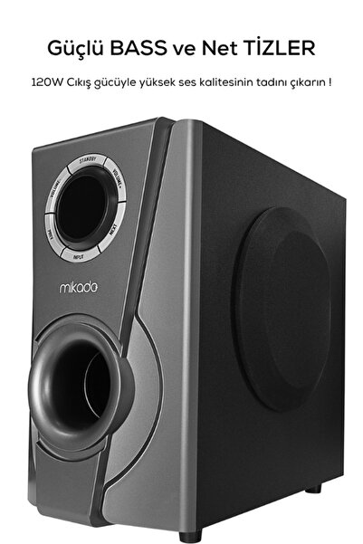 Mikado 120w 5 1 Ses Sistemi Bluetooth Speaker 120w Usb Sd Fm Destekli Multimedia Hoparlör