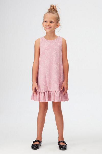 LOVETTI Lilac Flower Pattern Girl's Ruffled Bell Skirt Dress
