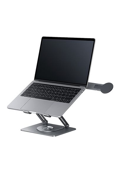 Fibaks ألومنيوم قابل للطي سعة 40 كجم 360 °   حامل الكمبيوتر المحمول Ipad Macbook Tablet وحامل الهاتف Magsafe