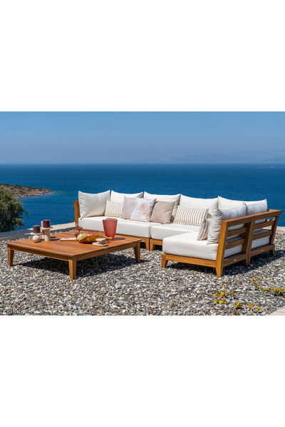 Chakra Rio Orta Sehpa 130x130x30 Cm Natural