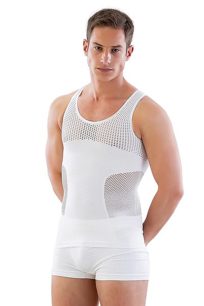 Emay White Mi E1006 Mesh Ανδρικό Κορσέ Αθλητής