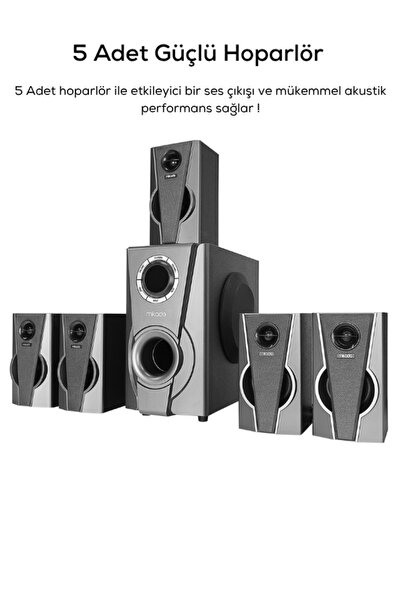 Mikado 120w 5 1 Ses Sistemi Bluetooth Speaker 120w Usb Sd Fm Destekli Multimedia Hoparlör