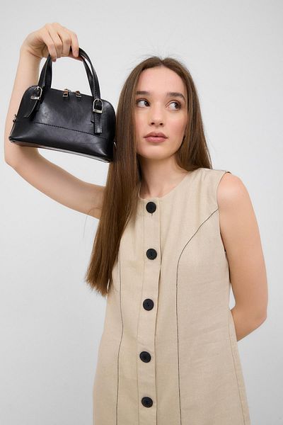 Shule Bags Mini geantă Crossbody Ribbon Neagră
