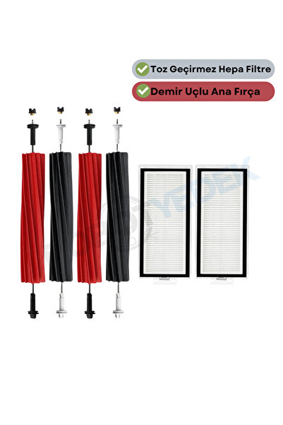 robotyedek Roborock Q5 Pro Plus - Συμβατό σετ ανταλλακτικών κύριων βουρτσών και φίλτρο Hepa - 6 τεμάχια