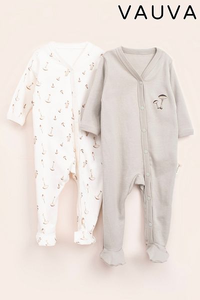 Vauva 2-Piece Snap Jumpsuit Pajamas Long Sleeve Seasonal Baby Kids Printed Jumpsuit