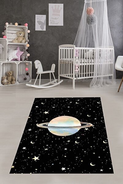 on the clouds Uzay Gezegen Satürn Desenli Yıldızlı Dijital Baskı Yıkanabilir ...