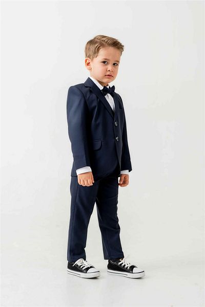 Pina Kids Mini Gentleman Boys Suit - 5 Pieces (Jacket, Vest, Shirt, Pants, Bow Tie)