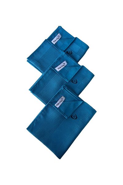 PELLA-EU Ultra Absorbent Microfiber Cleaning Cloth Multi-Purpose Glass and Surface Cloth 3 Pack Blue 52X40Cm