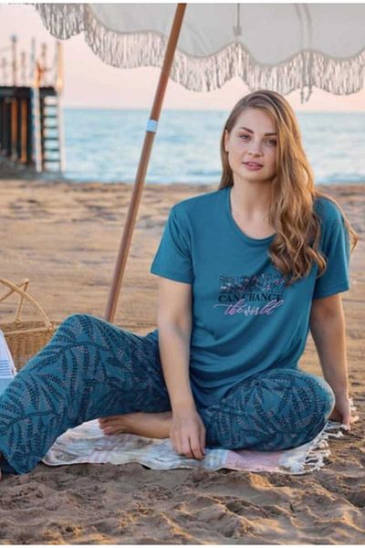 Aydoğan Short Sleeve Oversized Viscosa Pajama Set 240260