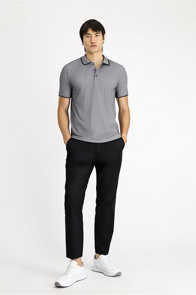 Kiğılı Slim Fit Polo Collar Patterned Cotton T-Shirt