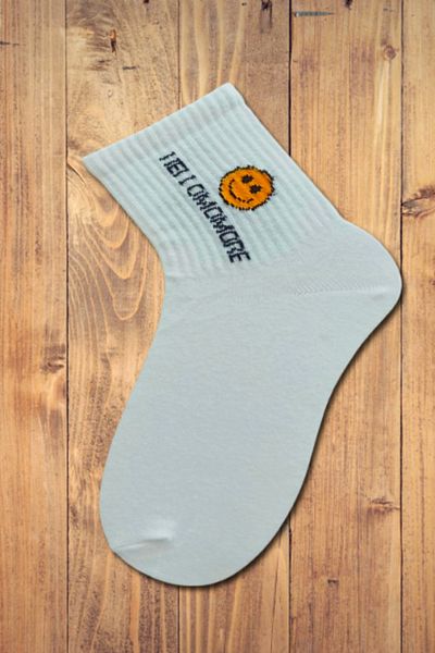 Esinti Emoji Patterned Cotton Socks – College & Sneaker Συμβατές ανδρικές γυναικείες κάλτσες Unisex Μονό ζευγάρι
