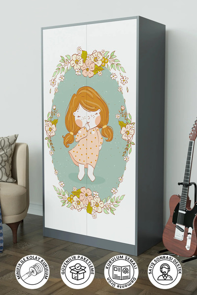 Hediyeler Kapında Adorable Design "Calista" Gardırop 5 Raflı Askılı Çocuk Oda...