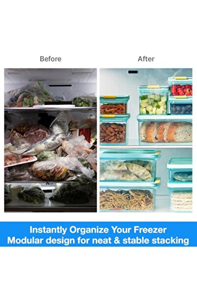 locknlock Freezer Fit Container Rectangle 2.2L– BPA-Free, Microwave & Dishwasher Safe