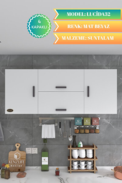 Kenzlife Hazır Mutfak Lucida Byz 060*150*32 Mutfak Banyo Dolabı Kapaklı Raflı