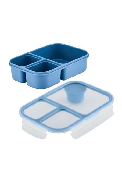 locknlock To Go Lunchbox 980ml Blue - Leak-Proof, Compact, Microwave Safe