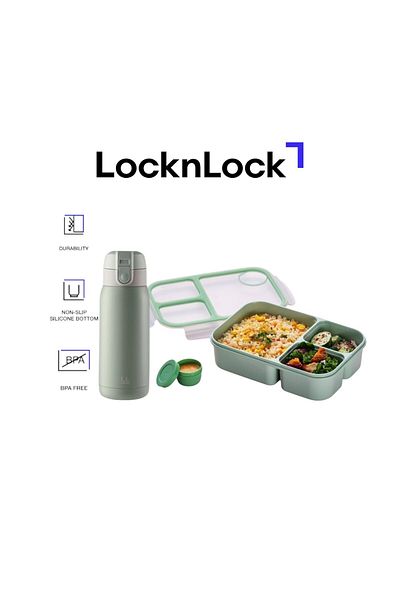 locknlock To Go Lunchbox & Chubby Tumbler Pack – Stylish & Practical On-the-Go Mint Set