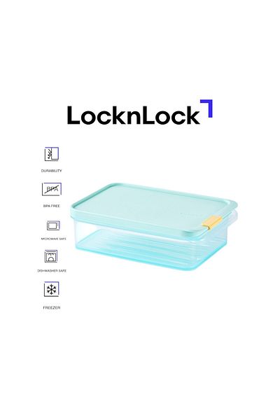 locknlock Freezer Fit Container Rectangle 1.05L– BPA-Free, Microwave & Dishwasher Safe