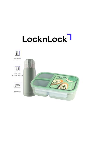 locknlock To Go Lunchbox & Chubby Tumbler Pack – Stylish & Practical On-the-Go Mint Set