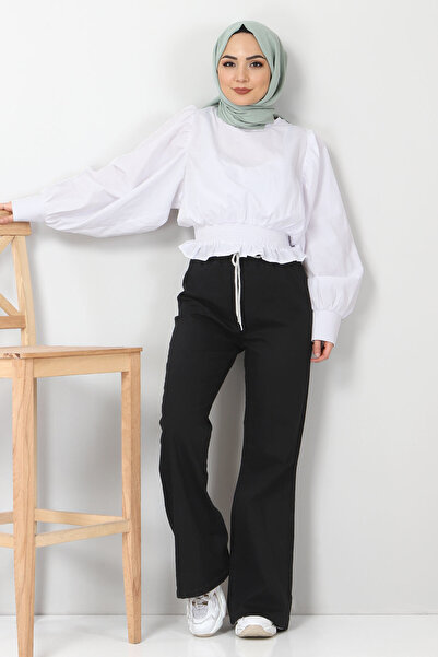 Tesettür Dünyası Black Spanish Leg Jeans - Tsd22014