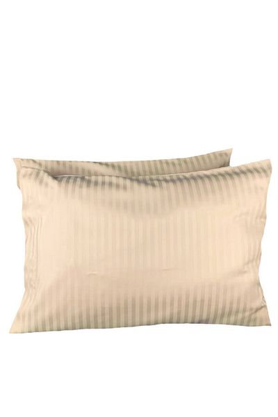 Tinybabyconcept Luxury Hotel Series 2 τεμάχια 50x70 cm Μεταξωτή υφή ριγέ βαμβακερή σατέν μαξιλαροθήκη μπεζ