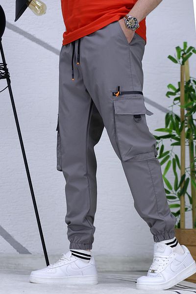 WAFRA Men's Zipper Detailed Parachute Cargo Pants (Narrow Cut)